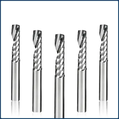 1PCS AAAAA QualitySingle Flute UP Spiral Milling Cutter CNC End Mill Carbide Router Bit for Acrylic PVC MDF Milling Cutter