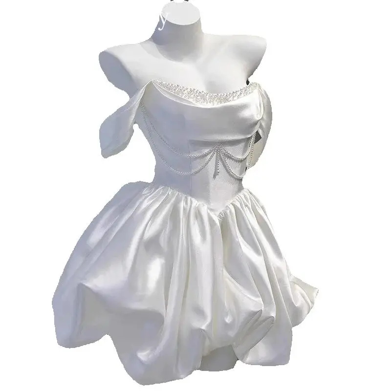 M6140 Customized Sweet Memory White Green Strapless Wedding Dresses Luxury Vestidos Birthday Dresses Satin Short Ball Dress
M6140 Customized Sweet Memory White Green Strapless Wedding Dresses Luxury Vestidos Birthday Dresses Satin Short Ball Dress