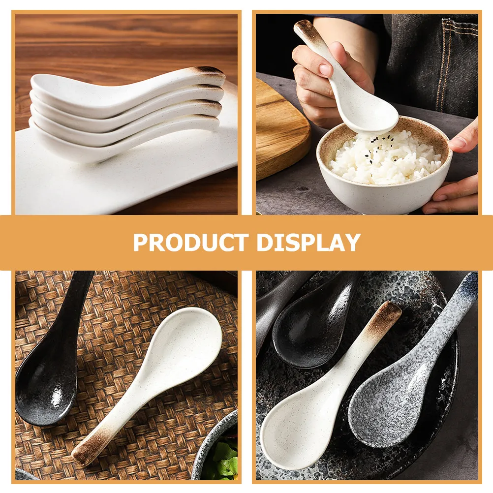 5Pcs Ceramic Soup Spoons Simple Design Heat Resistant Japanese Ramen Noodle Spoons Convenient Dinner Spoon Food Spoon
5Pcs Ceramic Soup Spoons Simple Design Heat Resistant Japanese Ramen Noodle Spoons Convenient Dinner Spoon Food Spoon