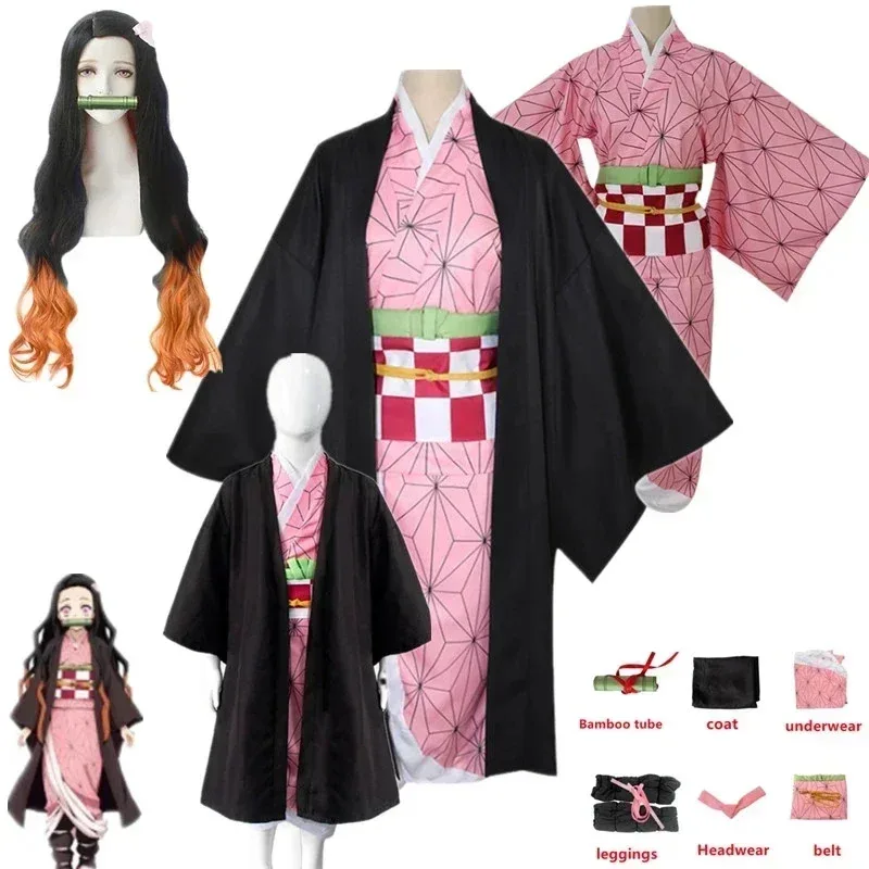Kamado Nezuko Cosplay Costume Anime Kimono Kamado Nezuko Wig Uniform Halloween Women Kids Clothes
Kamado Nezuko Cosplay Costume Anime Kimono Kamado Nezuko Wig Uniform Halloween Women Kids Clothes