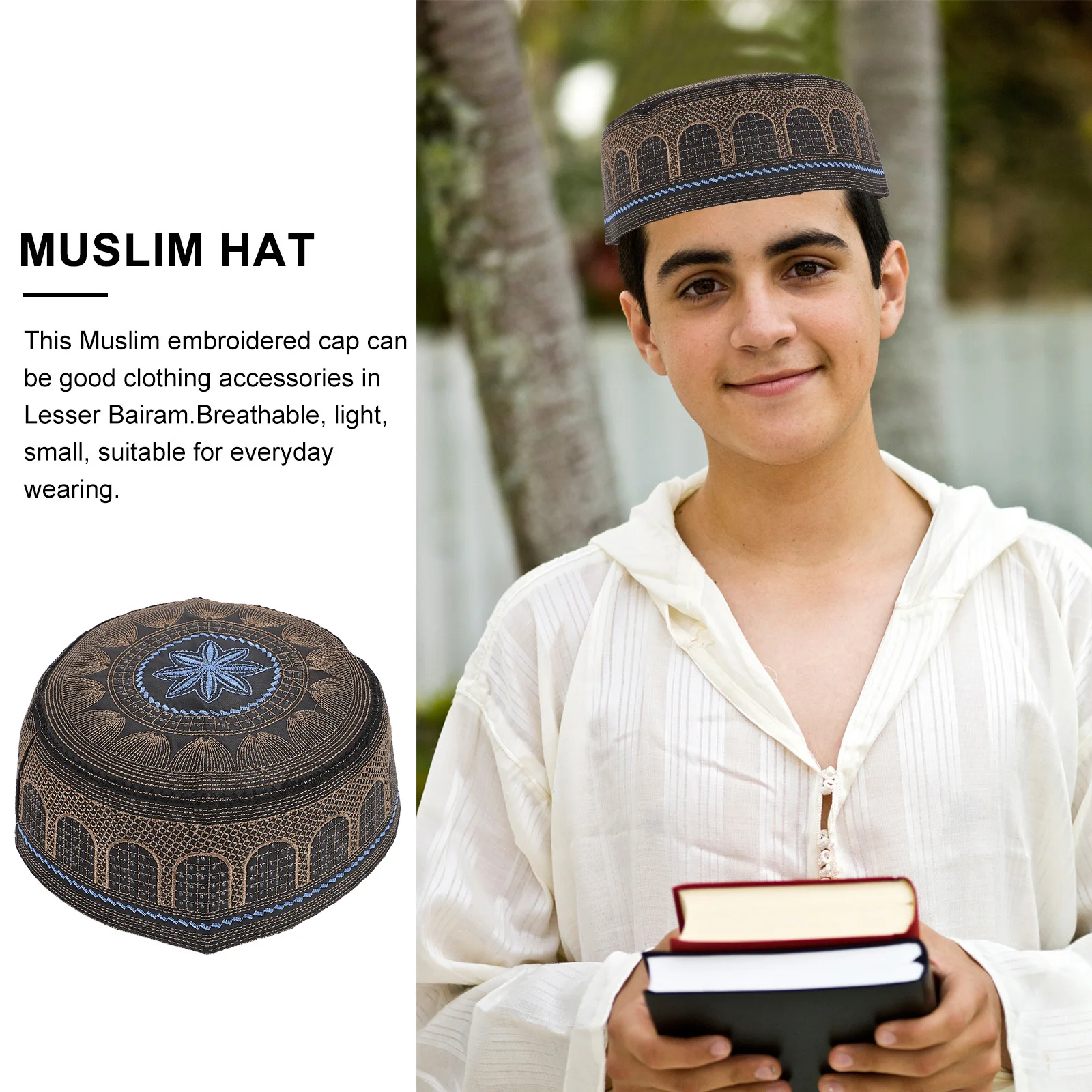 1pc Embroidered Muslim Hat Men Lightweight Comfortable Religious Worship Cap Simple Ethnic Design Durable
1pc Embroidered Muslim Hat Men Lightweight Comfortable Religious Worship Cap Simple Ethnic Design Durable