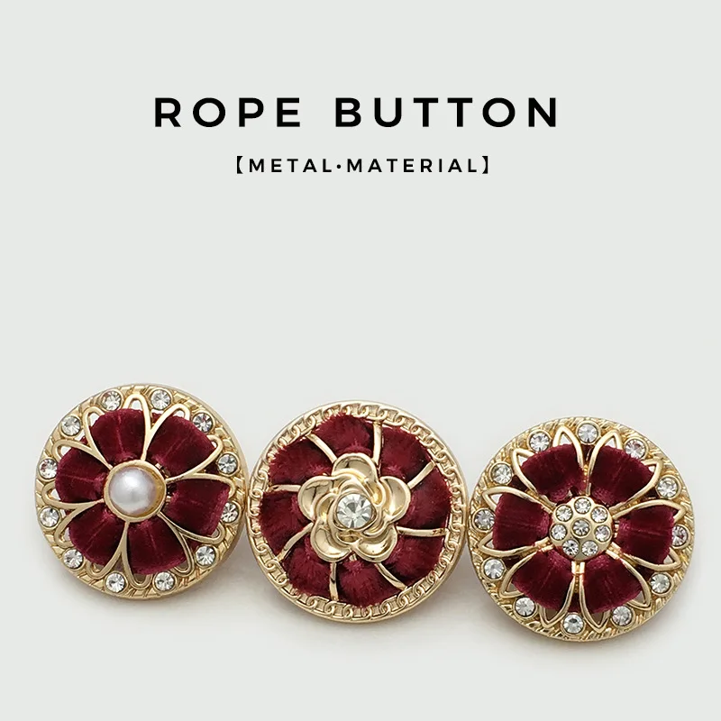 10Pcs/lot 20mm Round wine red flower inlaid with diamonds pearl button coat sweater suit jacket rope woven metal buttons N866
10Pcs/lot 20mm Round wine red flower inlaid with diamonds pearl button coat sweater suit jacket rope woven metal buttons N866