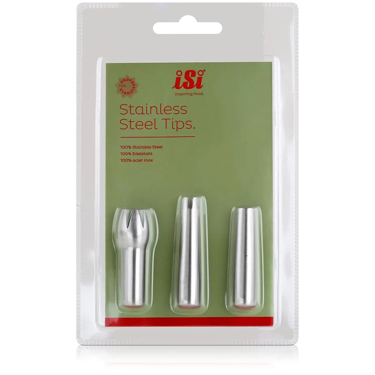Stainless Steel Decorating Tips Set of 3 for Cream Whippers - Tulip, Star & Straight Tips
Stainless Steel Decorating Tips Set of 3 for Cream Whippers - Tulip, Star & Straight Tips