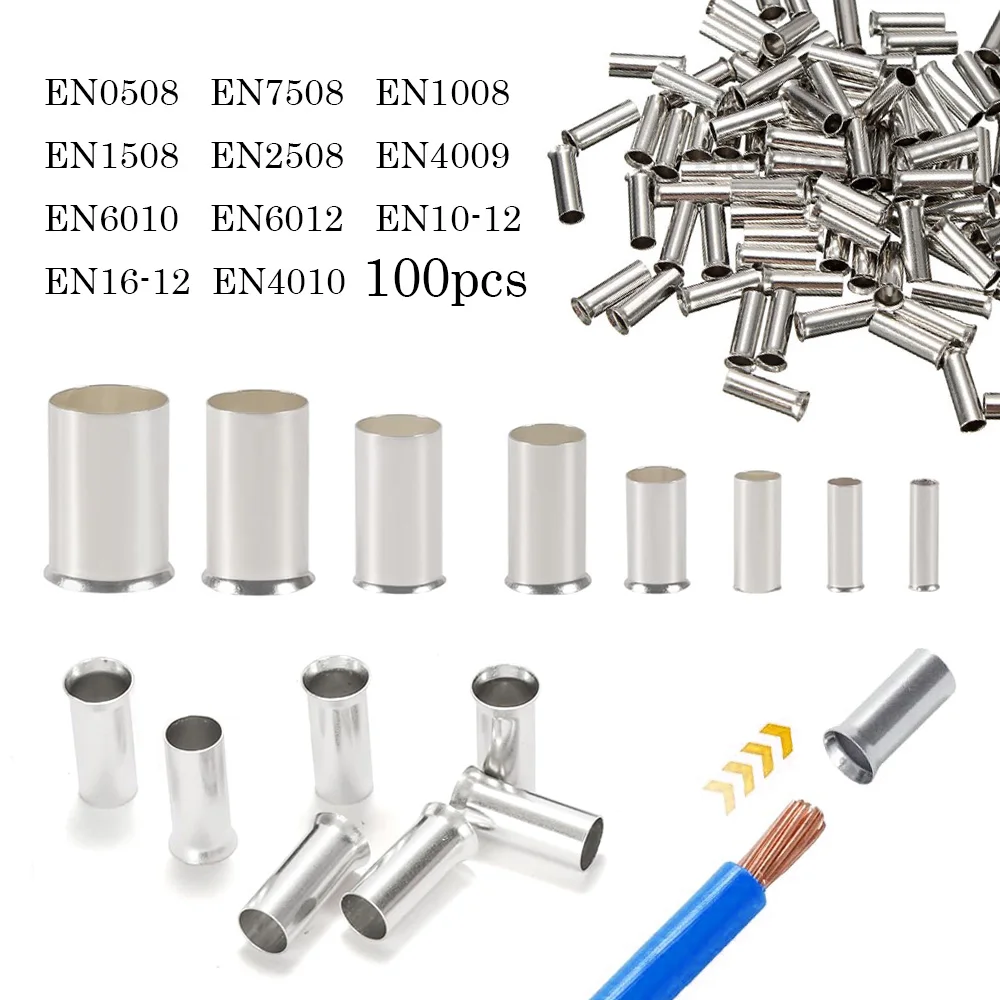 100Pcs 0.5-16.0mm2 Uninsulated Coppers Terminal Bootlace Ferrules Cord End Electrical Cable Crimp Terminals
100Pcs 0.5-16.0mm2 Uninsulated Coppers Terminal Bootlace Ferrules Cord End Electrical Cable Crimp Terminals