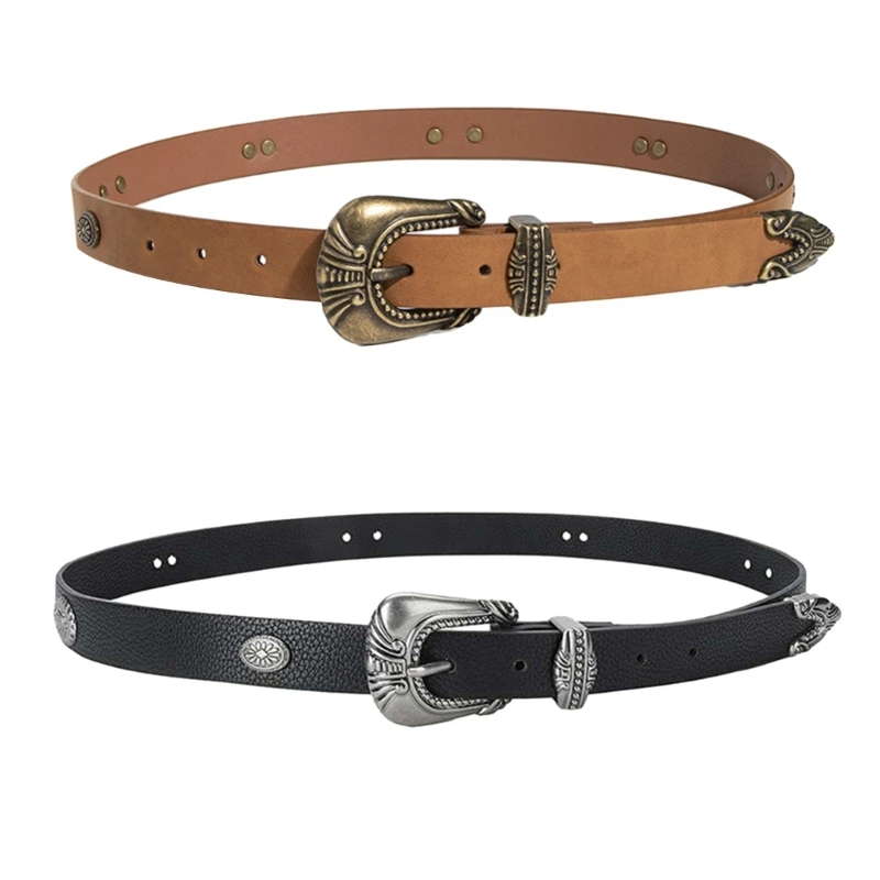 Gothic Adult Waist Belt with Adjustable Alloy Carved Buckle Waistband PU Waist Belts for Women Universal Jeans Belt
Gothic Adult Waist Belt with Adjustable Alloy Carved Buckle Waistband PU Waist Belts for Women Universal Jeans Belt