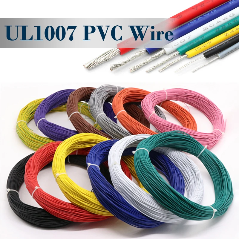 Multi Stranded UL1007 Electronic Wire 30 28 26 24 22 20 18 16 AWG 300V PVC Tinned Copper Cable LED Lamp Lighting Wire Line 5/10M
Multi Stranded UL1007 Electronic Wire 30 28 26 24 22 20 18 16 AWG 300V PVC Tinned Copper Cable LED Lamp Lighting Wire Line 5/10M