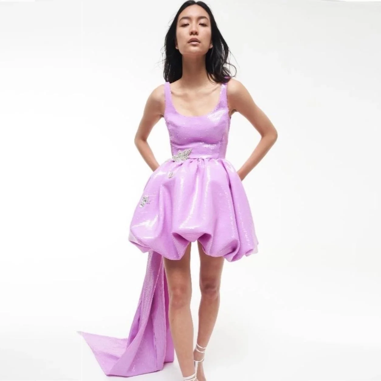 O-neck Party Dress Open Back Women Clothing With Zipper Light Purple Cocktail Dresses For Woman Crystaks Beaded Dress With Train
O-neck Party Dress Open Back Women Clothing With Zipper Light Purple Cocktail Dresses For Woman Crystaks Beaded Dress With Train