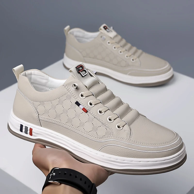 Men's Autumn New Arrival Black Leather Shoes - Breathable Thick-Sole Stylish Sneakers, Casual & Sporty, Versatile & Lightweight
Men's Autumn New Arrival Black Leather Shoes - Breathable Thick-Sole Stylish Sneakers, Casual & Sporty, Versatile & Lightweight