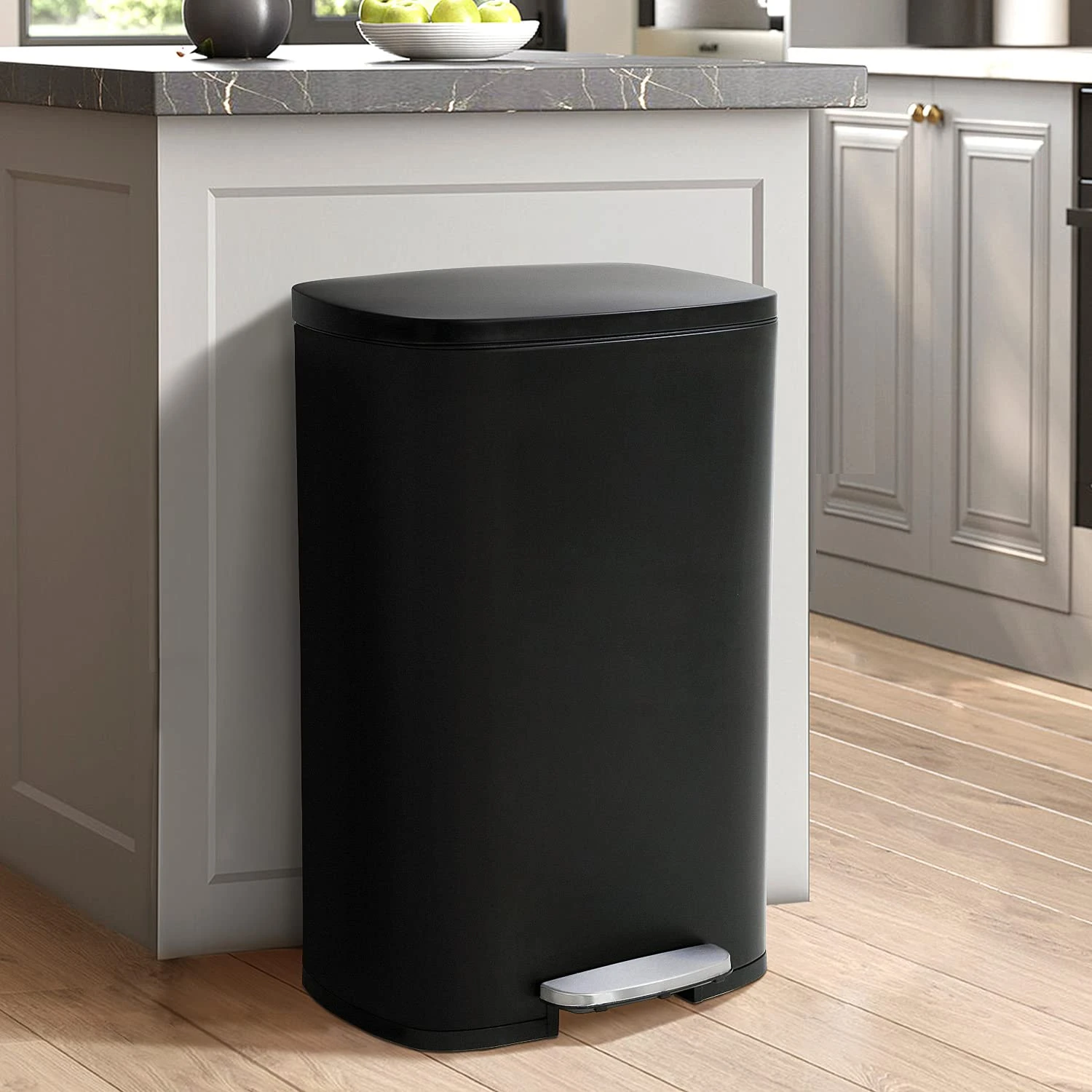 50L Stainless Steel Kitchen with Lid, Foot Pedal, Plastic Bucket, Soft Close Lid, Fingerprint Resistant, Odor Proof, Black
50L Stainless Steel Kitchen with Lid, Foot Pedal, Plastic Bucket, Soft Close Lid, Fingerprint Resistant, Odor Proof, Black