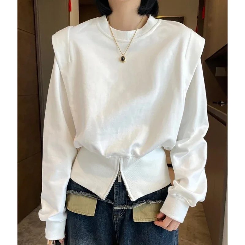 Fashion O-Neck Spliced Zipper Solid Color Sweatshirts Female Clothing Autumn Winter Loose Korean Tops Casual Sweatshirts V485
Fashion O-Neck Spliced Zipper Solid Color Sweatshirts Female Clothing Autumn Winter Loose Korean Tops Casual Sweatshirts V485