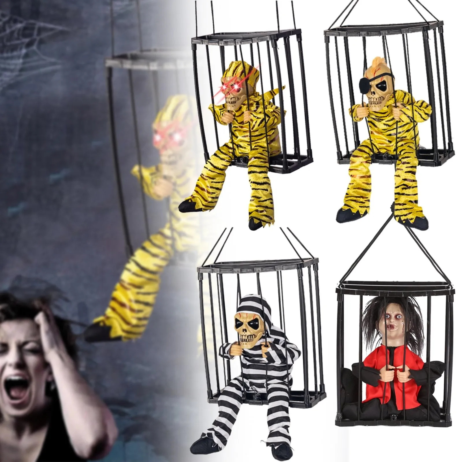 Halloween Scary Decoration Prisoner Hanging Decoration Prop With Sound Sound & Activated Sensor Prisoner Indoor Outdoor Decor
Halloween Scary Decoration Prisoner Hanging Decoration Prop With Sound Sound & Activated Sensor Prisoner Indoor Outdoor Decor