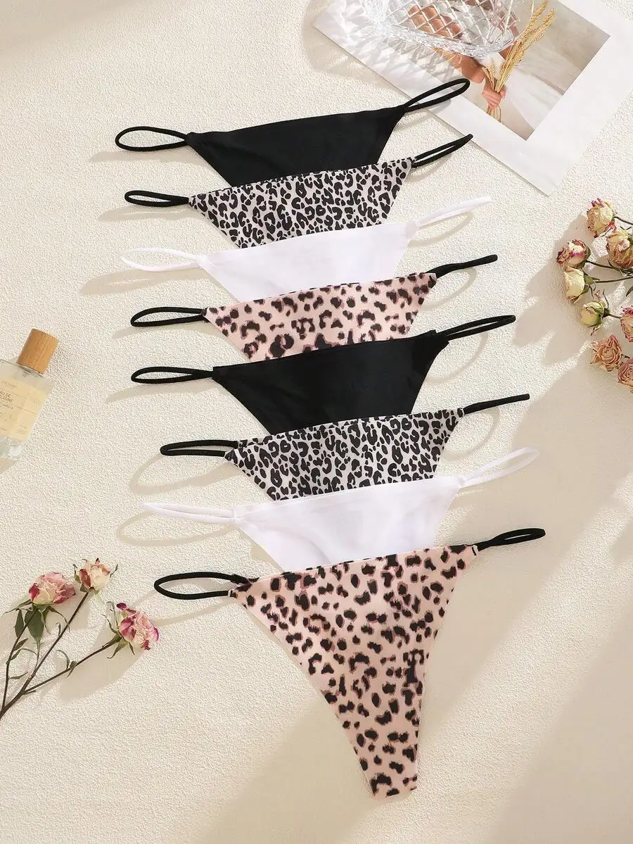 8pcs Set Seamless Low Waist G-String Panties Solid And Leopard Print Women Underwear
8pcs Set Seamless Low Waist G-String Panties Solid And Leopard Print Women Underwear
