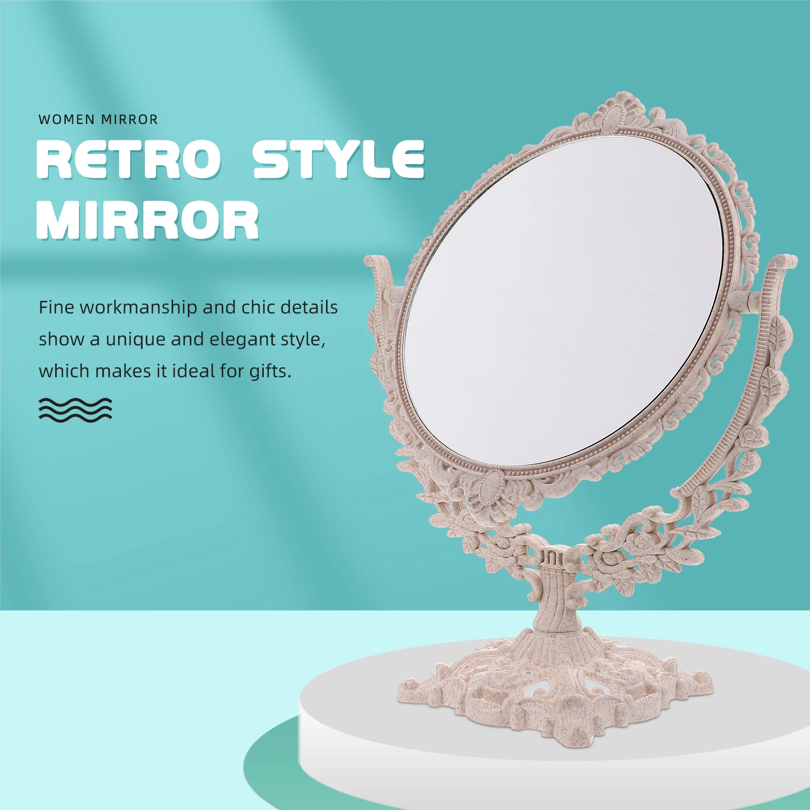 Retro European Makeup Mirror Durable High Definition Bedroom Bathroom Round Standing Mirror Vintage Gloss Tabletop
Retro European Makeup Mirror Durable High Definition Bedroom Bathroom Round Standing Mirror Vintage Gloss Tabletop