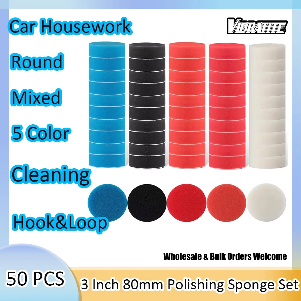 5Color 3 Inch 80mm 50 Pcs Polishing Pad Kit Foam Sponge Buffing Pads for Car Sanding, Polishing and Waxing Backing Plate
5Color 3 Inch 80mm 50 Pcs Polishing Pad Kit Foam Sponge Buffing Pads for Car Sanding, Polishing and Waxing Backing Plate