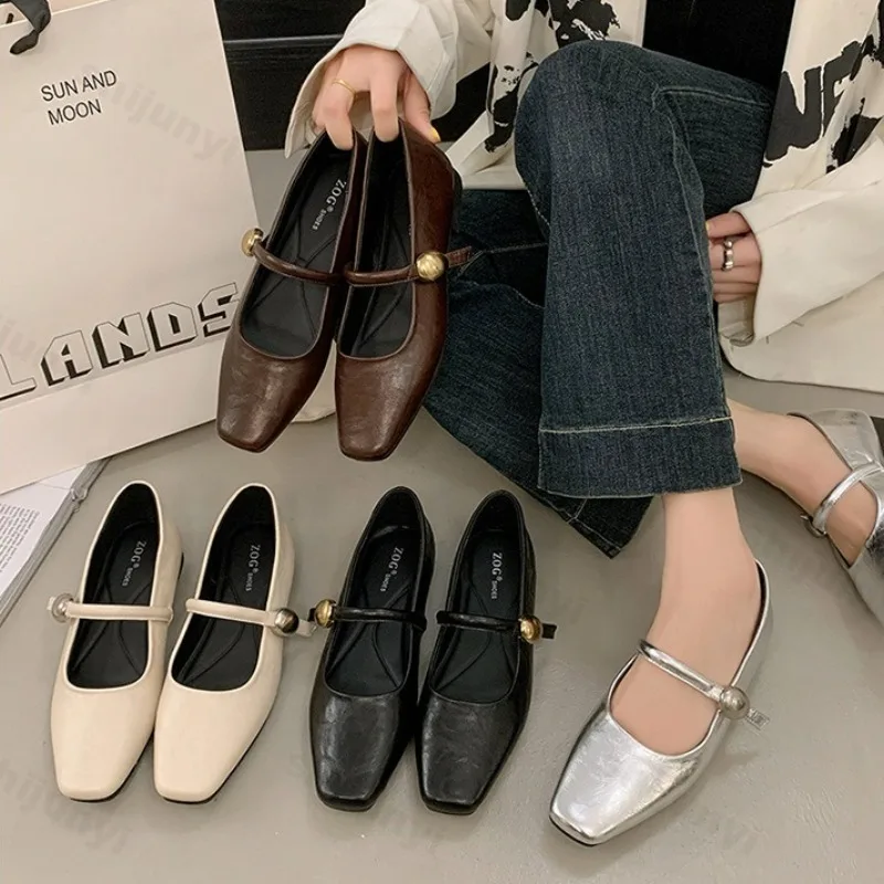 Женские туфли Мэри Джейн на плоской подошве, весна-осень 2023, кожаная обувь во французском стиле ретро, модная нескользящая уличная повседневная обувь, Zapatos Mujer 
Женские туфли Мэри Джейн на плоской подошве, весна-осень 2023, кожаная обувь во французском стиле ретро, модная нескользящая уличная повседневная обувь, Zapatos Mujer