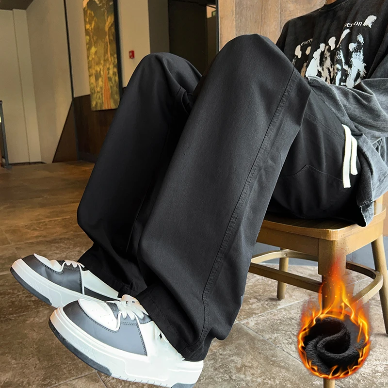 Winter Men's Velvet BLACK Cotton Jeans Fleece Straight Washed Loose Casual Denim Trousers Simple Thicken Warm Wide Leg Pants
Winter Men's Velvet BLACK Cotton Jeans Fleece Straight Washed Loose Casual Denim Trousers Simple Thicken Warm Wide Leg Pants