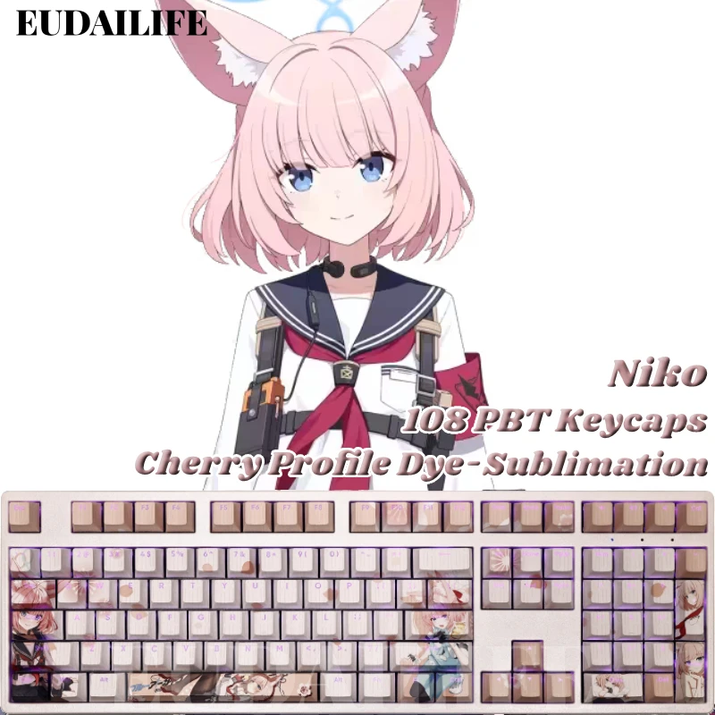 Yurizono Seia 108 Keycap Blue Archive PBT DYE Sublimation Light Transmitting Cherry Switch Cross Key Cover Mechanical Keyboard
Yurizono Seia 108 Keycap Blue Archive PBT DYE Sublimation Light Transmitting Cherry Switch Cross Key Cover Mechanical Keyboard