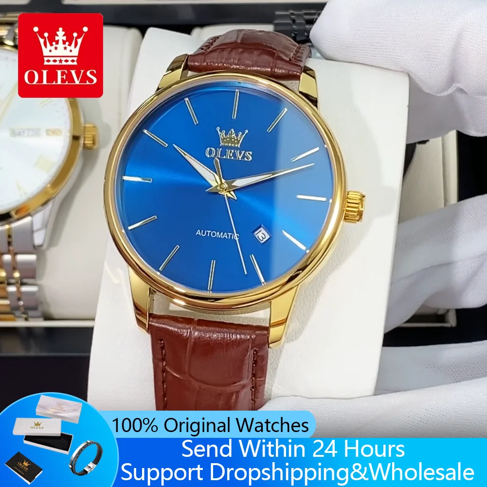 OLEVS 6725 Original Men's Watches Fashion Leather Strap Minimalist Luxury Single Calendar Automatic Mechanical Watches for Man
OLEVS 6725 Original Men's Watches Fashion Leather Strap Minimalist Luxury Single Calendar Automatic Mechanical Watches for Man