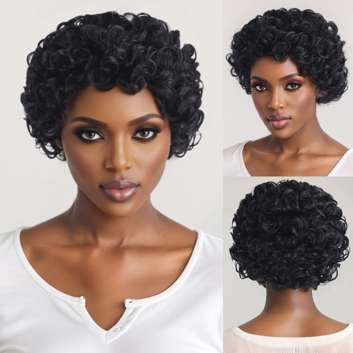 Women's Short Screw Curling Set African Natural Fluffy Small Curling Wig Synthetic fiber wig
Women's Short Screw Curling Set African Natural Fluffy Small Curling Wig Synthetic fiber wig
