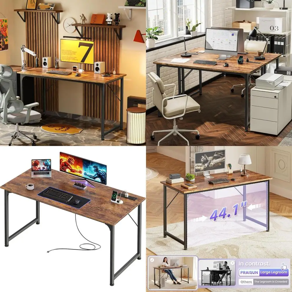 47 20 Офисный стол с металлическим каркасом в деревенском стиле, коричневый, с портами USB-C и розетками, идеально подходит для игр, домашнего офиса, учебы, спальни
47 20 Офисный стол с металлическим каркасом в деревенском стиле, коричневый, с портами USB-C и розетками, идеально подходит для игр, домашнего офиса, учебы, спальни