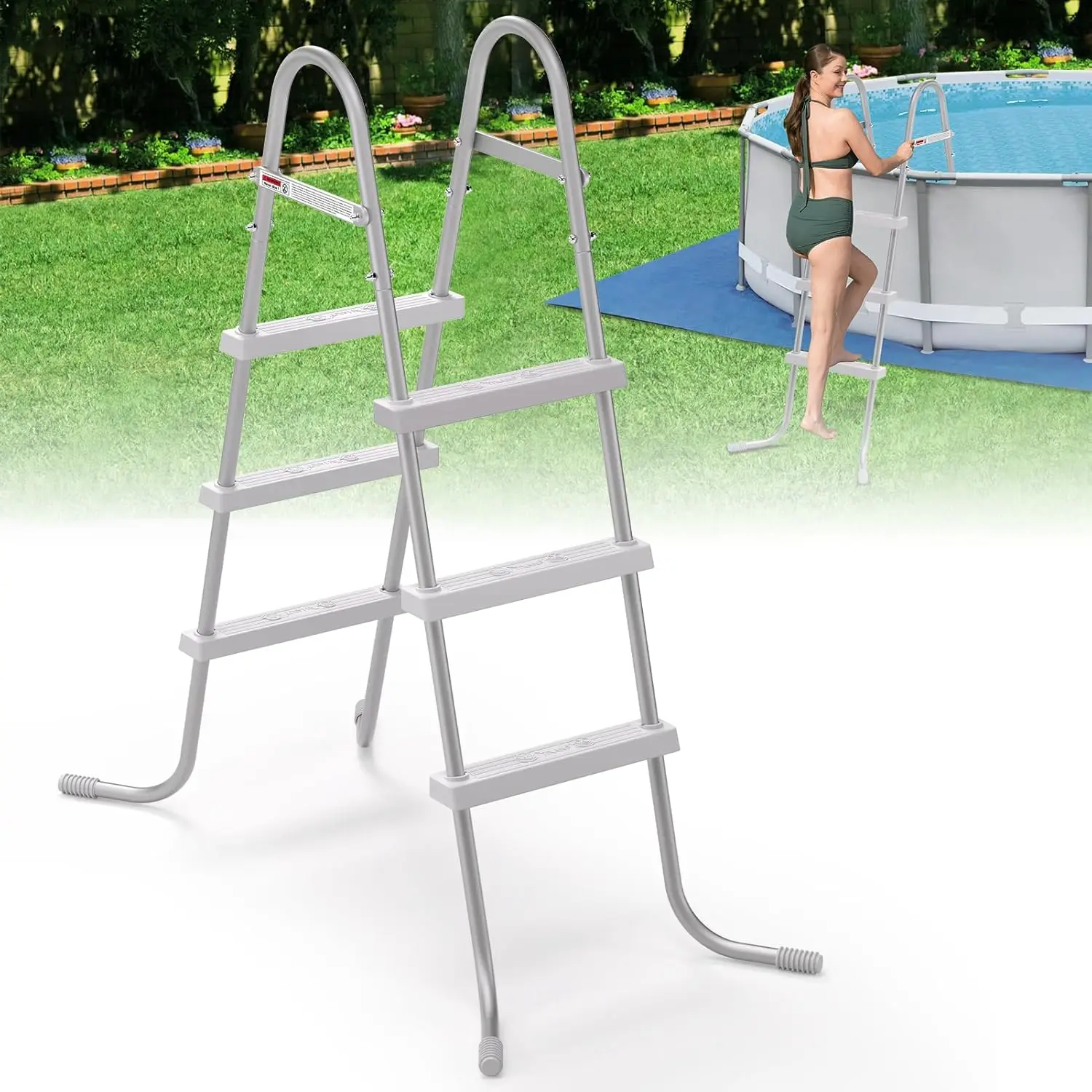 42" 3-Step Steel Frame Above Ground Swimming Pool Ladder,Heavy Duty Double Sided Removable Pool Steps,Pool Ladder Steps
42" 3-Step Steel Frame Above Ground Swimming Pool Ladder,Heavy Duty Double Sided Removable Pool Steps,Pool Ladder Steps
