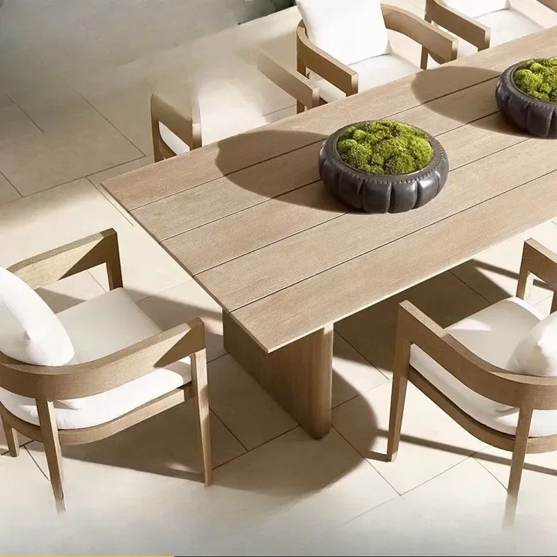 Outdoor tables and chairs courtyard open-air preservative teak solid wood villa garden waterproof and sun protection outdoor
Outdoor tables and chairs courtyard open-air preservative teak solid wood villa garden waterproof and sun protection outdoor