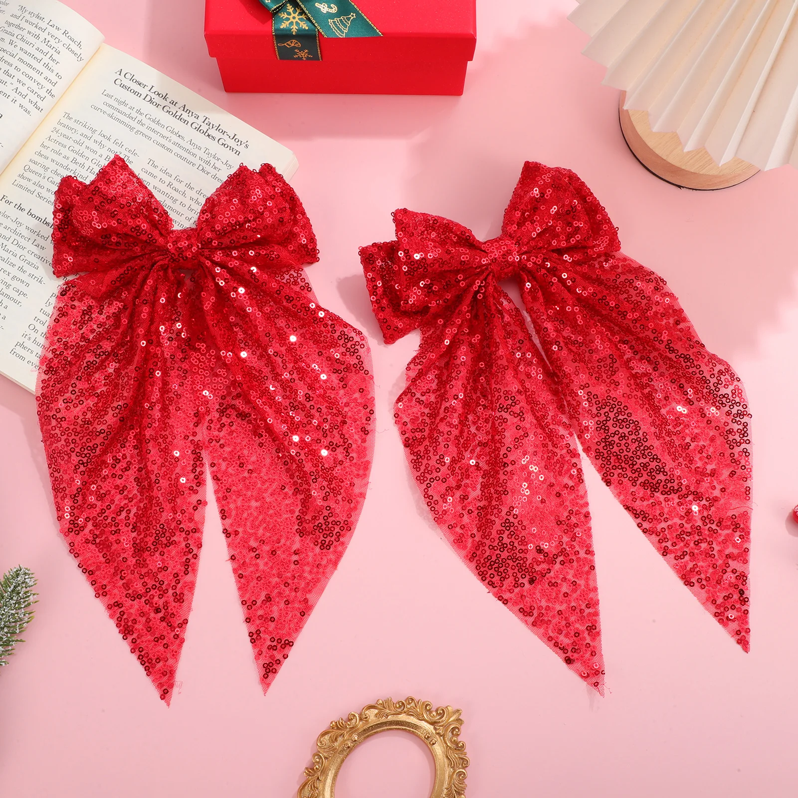 2Pcs Sparkly Sequin Hair Bow Clips Glitter Bow Hairpins Large Cute Barrettes for Women Cheerleading Party Valentine Day
2Pcs Sparkly Sequin Hair Bow Clips Glitter Bow Hairpins Large Cute Barrettes for Women Cheerleading Party Valentine Day