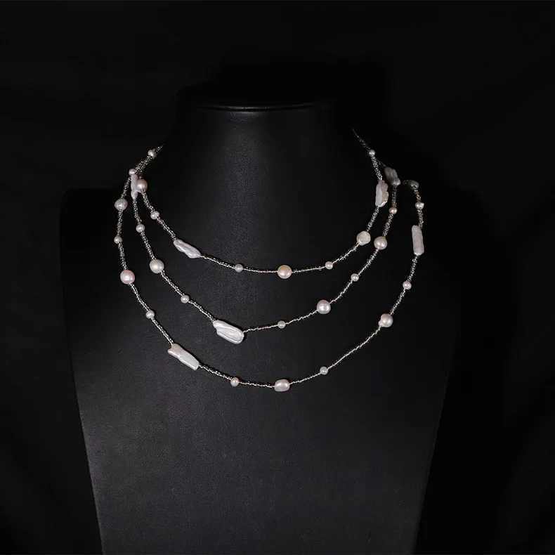 White Water Drop Shape Baroque Pearl Necklace for Women Fashion Irregular Freshwater Pearl Handmade Jewelry Sweater Chain Choker
White Water Drop Shape Baroque Pearl Necklace for Women Fashion Irregular Freshwater Pearl Handmade Jewelry Sweater Chain Choker