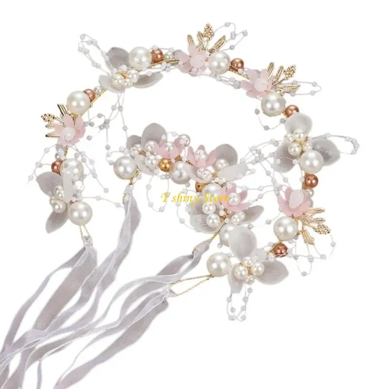 N58F Elegant Bridal Hairband Wrist Flower Wedding Hair Accessory for Formal Occasion
N58F Elegant Bridal Hairband Wrist Flower Wedding Hair Accessory for Formal Occasion