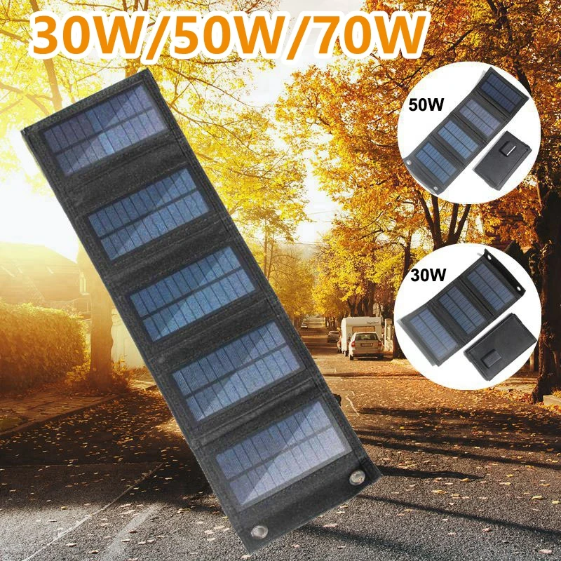 80W/70W/50W/30W Foldable Solar Panel USB 5V Solar Charger Waterproof Solar Cell Portable Outdoor Mobile Power for Camping Hiking
80W/70W/50W/30W Foldable Solar Panel USB 5V Solar Charger Waterproof Solar Cell Portable Outdoor Mobile Power for Camping Hiking