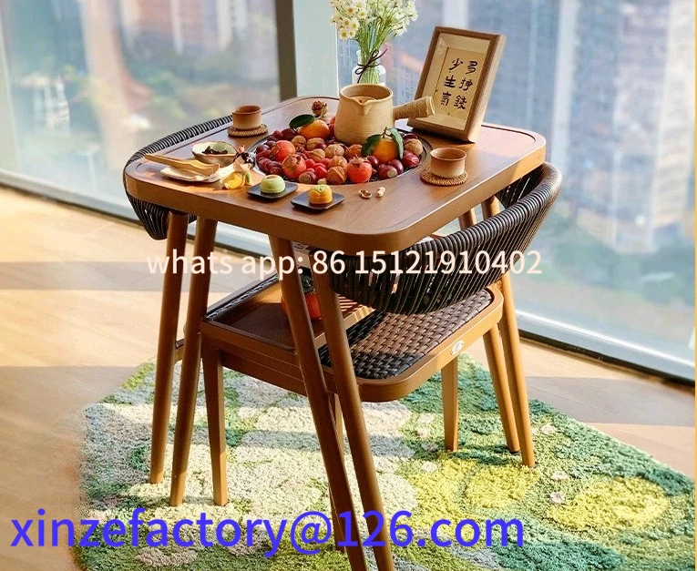 Customizable small and woven and chairs surrounding stove brewing tea one table
Customizable small and woven and chairs surrounding stove brewing tea one table