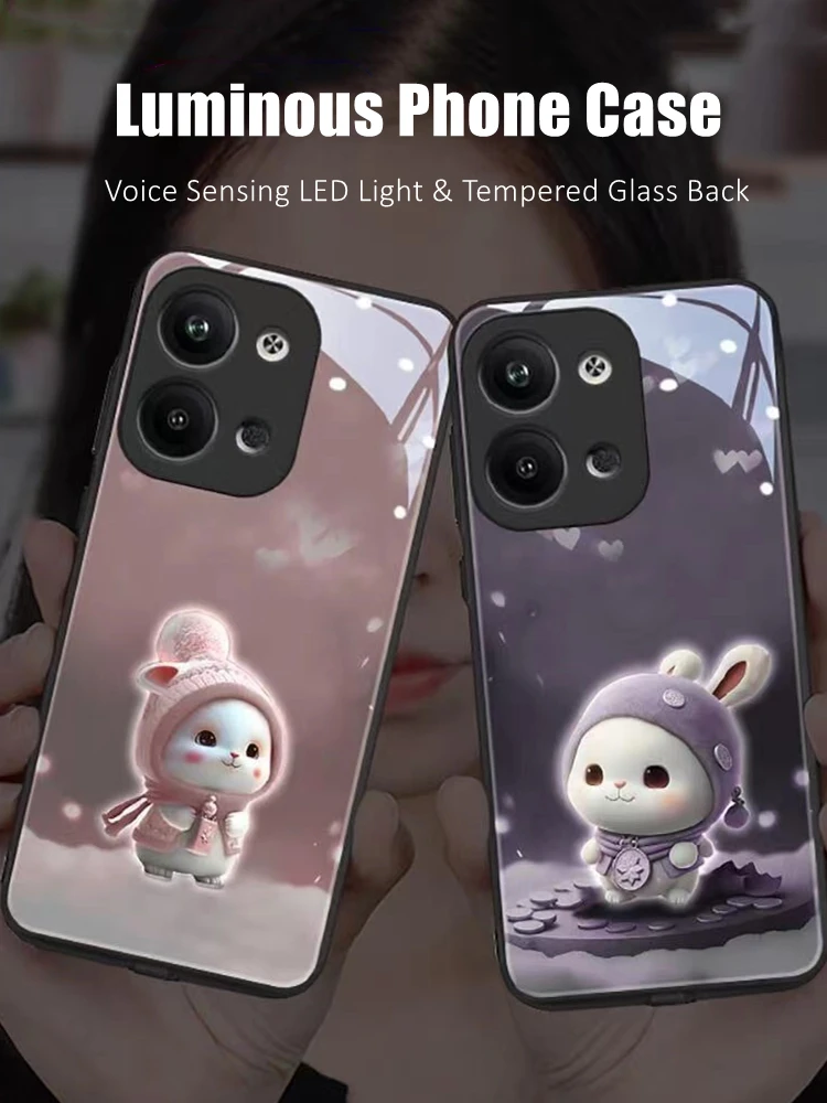 Kawaii Bunny LED Light Glowing Luminous Tempered Glass Back Phone Case for OPPO Reno 4 5 6 7 8 9 Find X5 Realme X50 Pro Plus SE
Kawaii Bunny LED Light Glowing Luminous Tempered Glass Back Phone Case for OPPO Reno 4 5 6 7 8 9 Find X5 Realme X50 Pro Plus SE