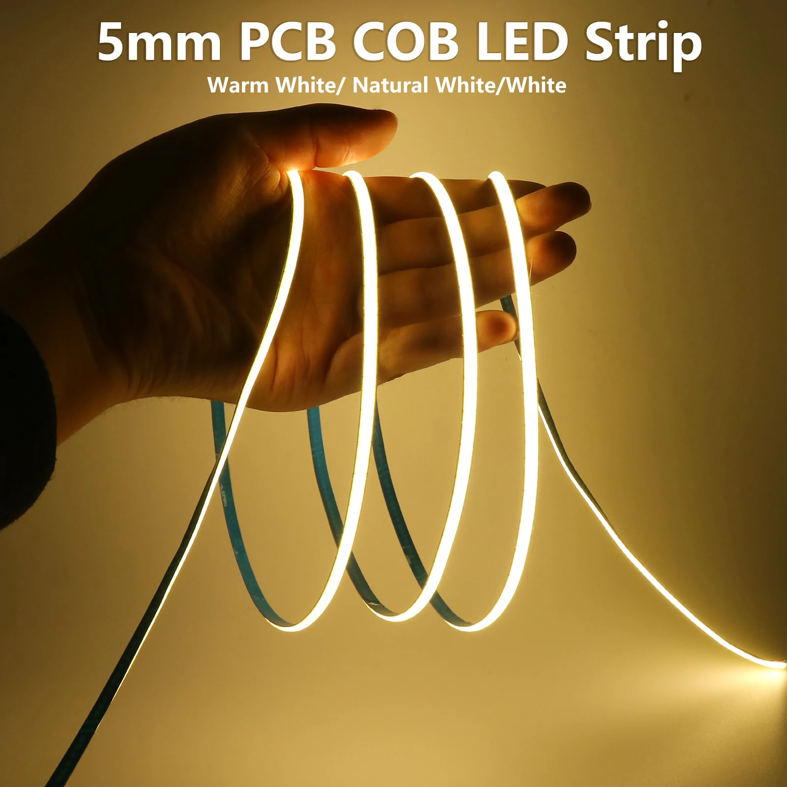 5MM COB LED Strip Light 384LEDs/m High Density Flexible Led Tape DC 12V 24V Light Bar White 3000K 4000K 6000K for Decor Lighting
5MM COB LED Strip Light 384LEDs/m High Density Flexible Led Tape DC 12V 24V Light Bar White 3000K 4000K 6000K for Decor Lighting