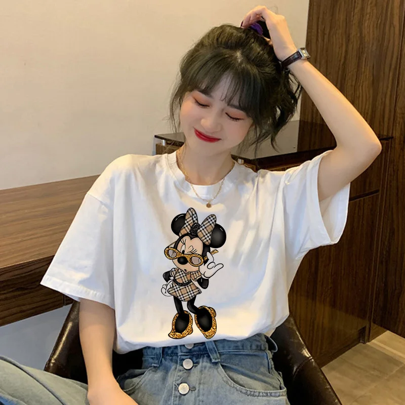 Minnie Cotton T-shirt Disney Leopard Print Cartoons Women Tee Shirts Kawaii Casual Clothes Anime Unisex Streetwear Oversized Top
Minnie Cotton T-shirt Disney Leopard Print Cartoons Women Tee Shirts Kawaii Casual Clothes Anime Unisex Streetwear Oversized Top