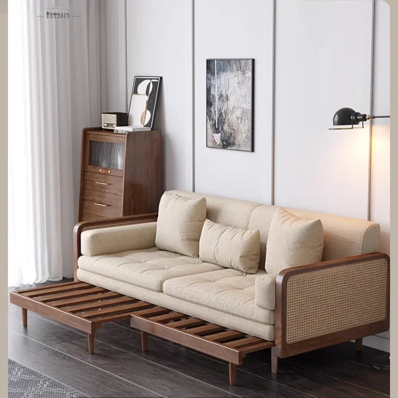 Solid wood sofa bed, simple modern folding double sofa
Solid wood sofa bed, simple modern folding double sofa