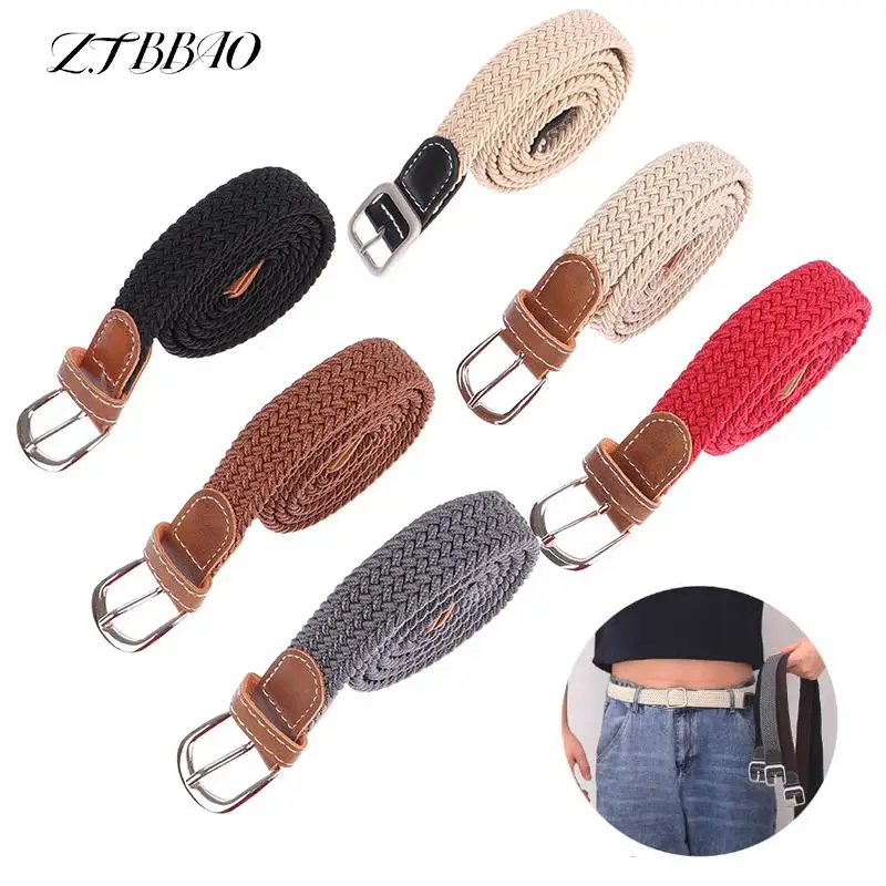 14 Colors Women Men Fashion Woven Canvas Elastic Braided Stretch Belts Plain Webbing Strap Knitted Silver Black Pin Buckle Belt
14 Colors Women Men Fashion Woven Canvas Elastic Braided Stretch Belts Plain Webbing Strap Knitted Silver Black Pin Buckle Belt
