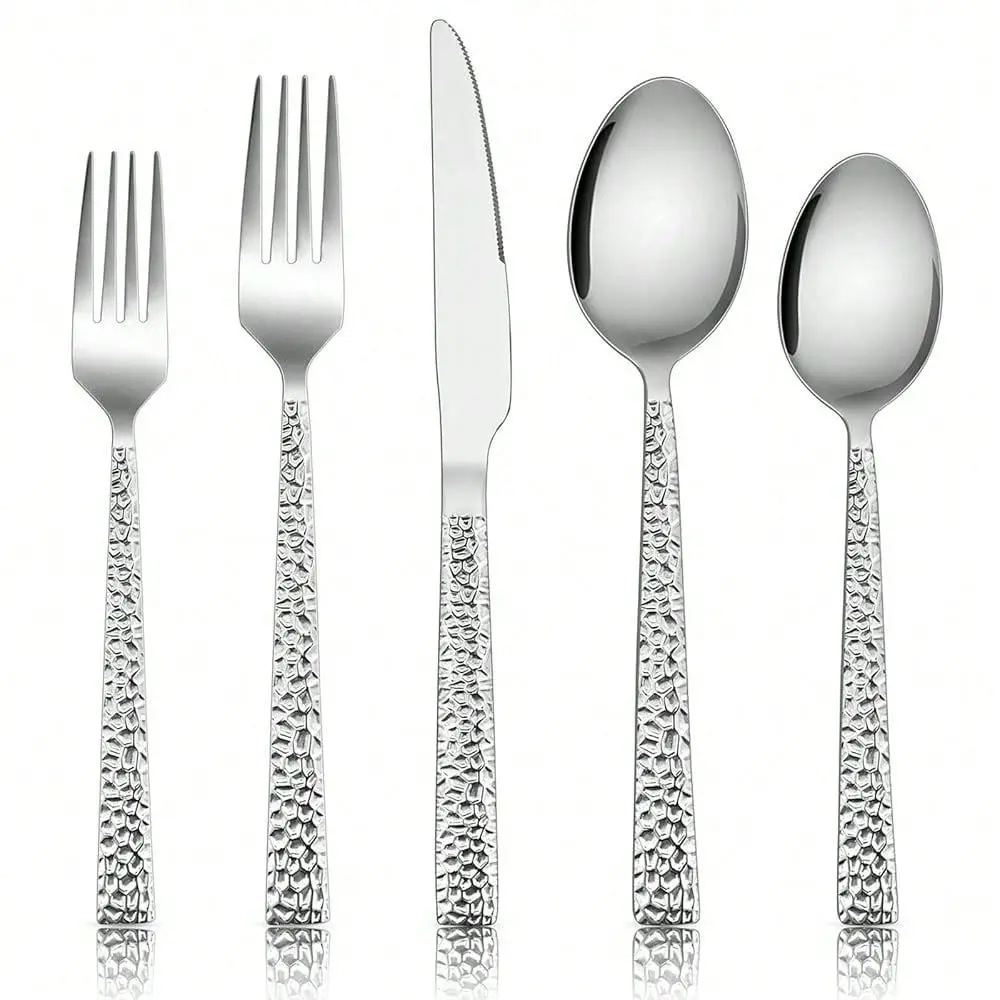 Silverware Set, 40Piece Stainless Steel Square Flatware Set For 8, Metal Tableware Cutlery Set Includes Dinner Knives Forks Spo
Silverware Set, 40Piece Stainless Steel Square Flatware Set For 8, Metal Tableware Cutlery Set Includes Dinner Knives Forks Spo