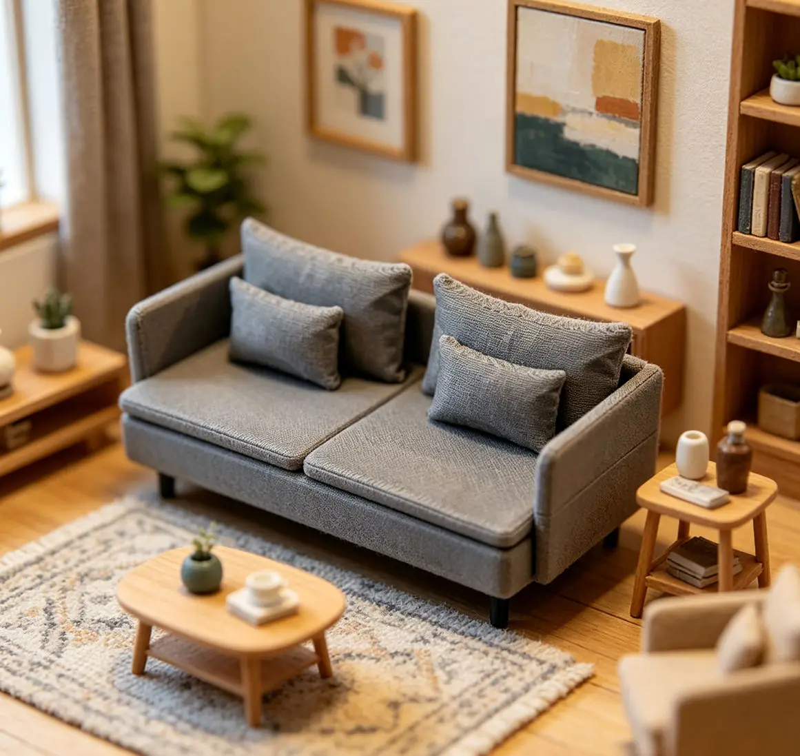 1/12 Scale Modern Dollhouse Sofa, Miniature Fabric Couch for Living Room Scene Layout,Pretend Play & Dollhouse Decor Accessories
1/12 Scale Modern Dollhouse Sofa, Miniature Fabric Couch for Living Room Scene Layout,Pretend Play & Dollhouse Decor Accessories