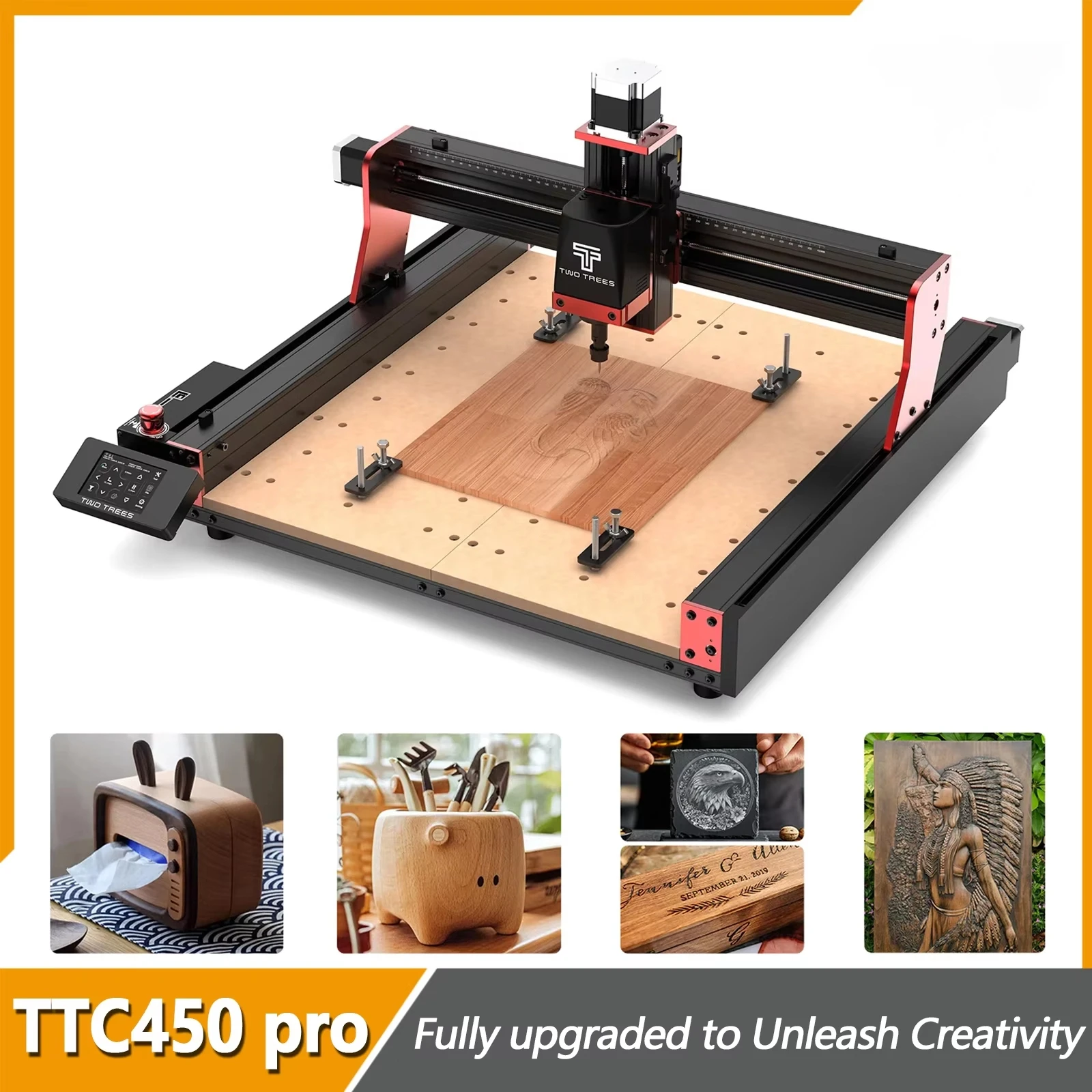 TTC450 Pro 95% Pre-Assembled 460*460mm Work Size Laser CNC Wood Carving Cutting Router Machine
TTC450 Pro 95% Pre-Assembled 460*460mm Work Size Laser CNC Wood Carving Cutting Router Machine