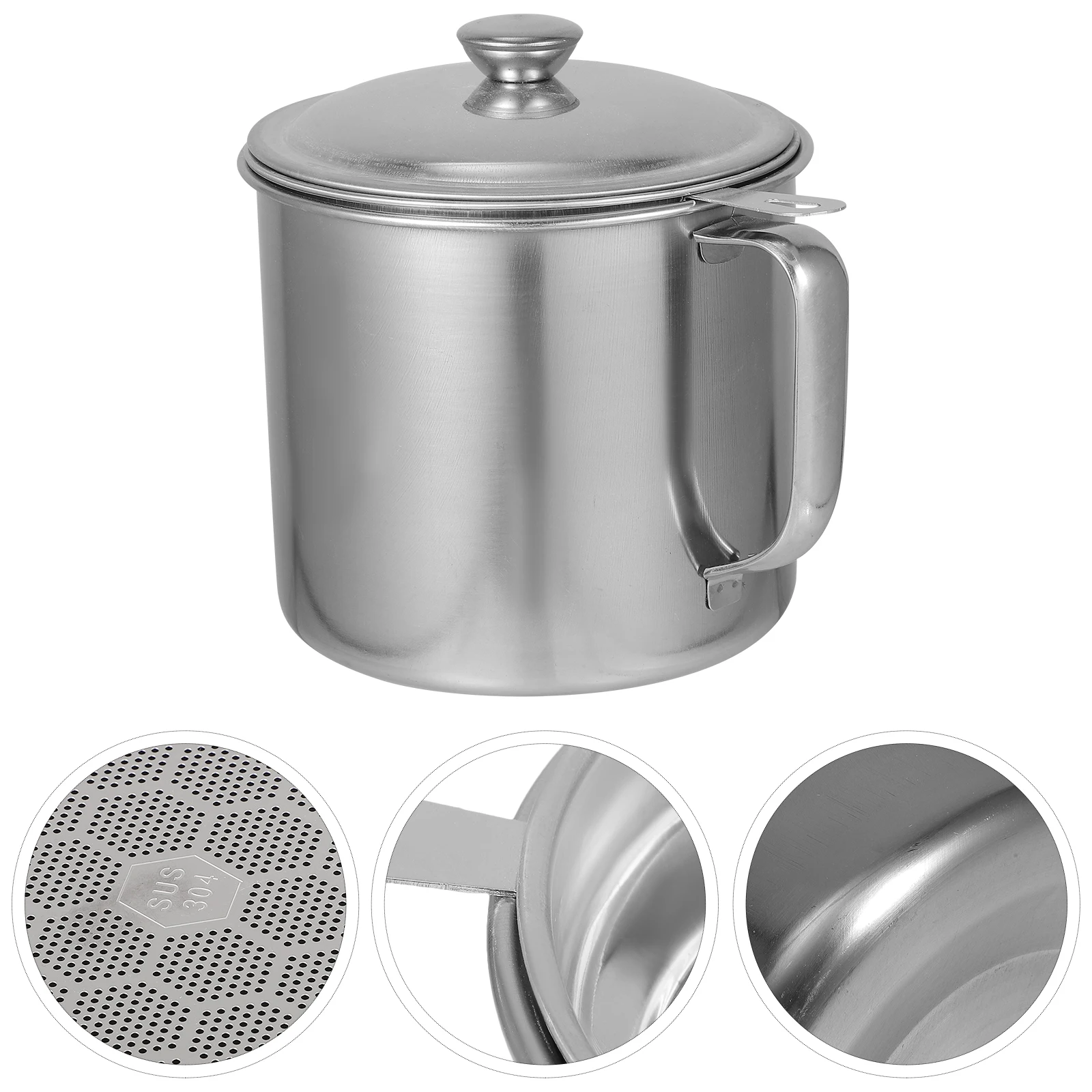Stainless Steel 1.4L Oil Storage Cup With Filter Screen Strong Premium Oil Strainer Pot Grease Can For Home Use Silver
Stainless Steel 1.4L Oil Storage Cup With Filter Screen Strong Premium Oil Strainer Pot Grease Can For Home Use Silver