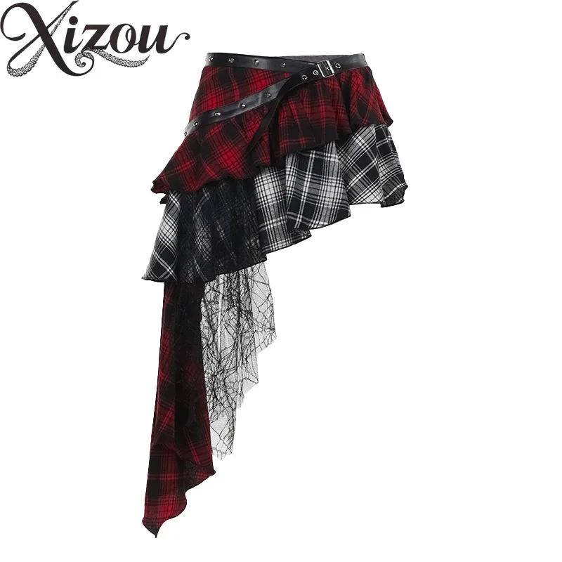 2025 Summer Gothic Lazy Sexy Mini Short Skirts Irregular Ruffle Edge Type A Women's Plaid Leather Splicing Casual Skirt
2025 Summer Gothic Lazy Sexy Mini Short Skirts Irregular Ruffle Edge Type A Women's Plaid Leather Splicing Casual Skirt