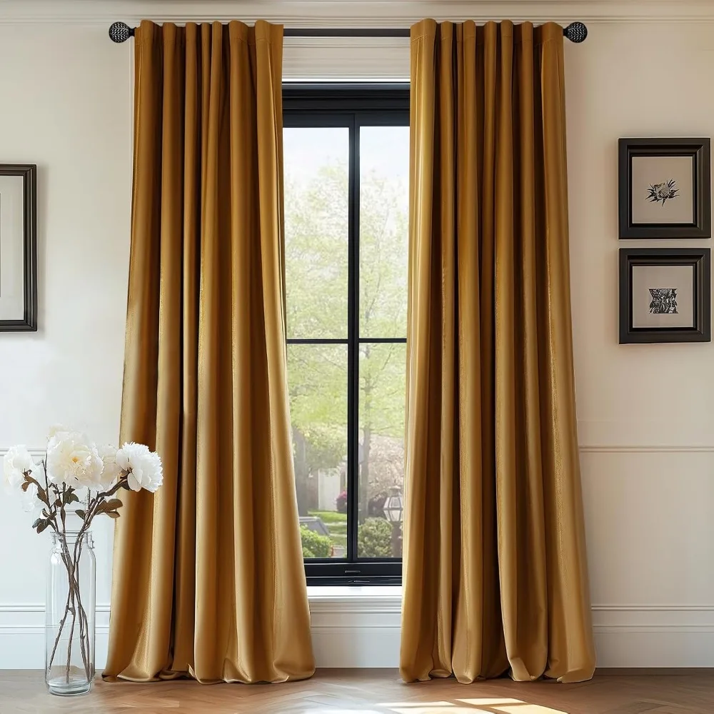 Velvet Blackout Curtains Brown Thermal Insulated Drapes for Bedroom Living Room Darkening 108 Inches Extra Blackout Curtains
Velvet Blackout Curtains Brown Thermal Insulated Drapes for Bedroom Living Room Darkening 108 Inches Extra Blackout Curtains
