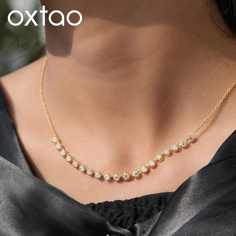 OXTAO Sweet Smile Charm Necklace 3mm D VVS1 Moissanite Pendant Necklace for Women Bubble-Style Necklace Jewelry 14K Gold Filled
OXTAO Sweet Smile Charm Necklace 3mm D VVS1 Moissanite Pendant Necklace for Women Bubble-Style Necklace Jewelry 14K Gold Filled