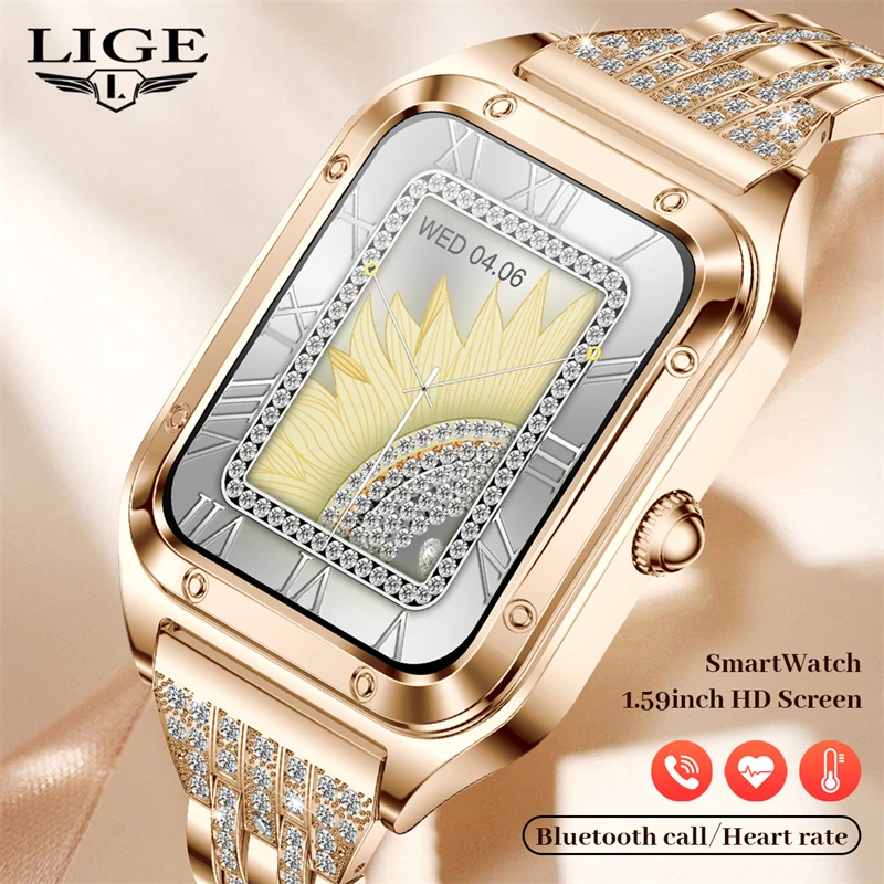 LIGE Fashion Smart Watch Ladies Bluetooth Call Blood Pressure Sports Bracelet Waterproof DIY Custom Dial Smartwatch Women Watch
LIGE Fashion Smart Watch Ladies Bluetooth Call Blood Pressure Sports Bracelet Waterproof DIY Custom Dial Smartwatch Women Watch
