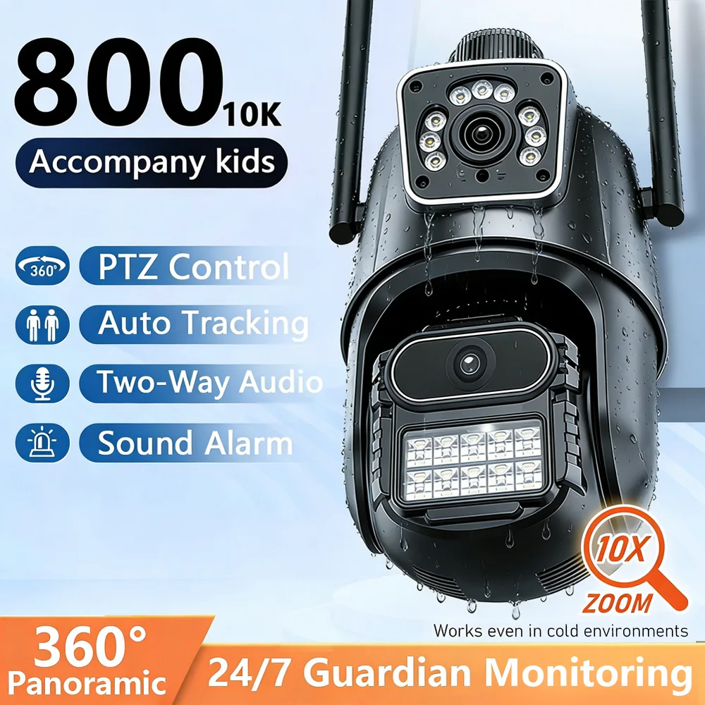 Dual Screens Dual Lens 6MP PTZ Camera Outdoor 4K HD WiFi Security IP Camera Auto Tracking Wirelss CCTV Surveillance Camera
Dual Screens Dual Lens 6MP PTZ Camera Outdoor 4K HD WiFi Security IP Camera Auto Tracking Wirelss CCTV Surveillance Camera