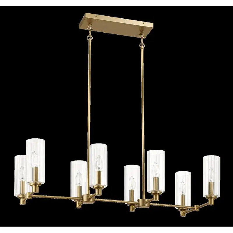 Подвесной светильник восьмисветового острова с прозрачным ребристым стеклом из атласной латуни
Подвесной светильник восьмисветового острова с прозрачным ребристым стеклом из атласной латуни