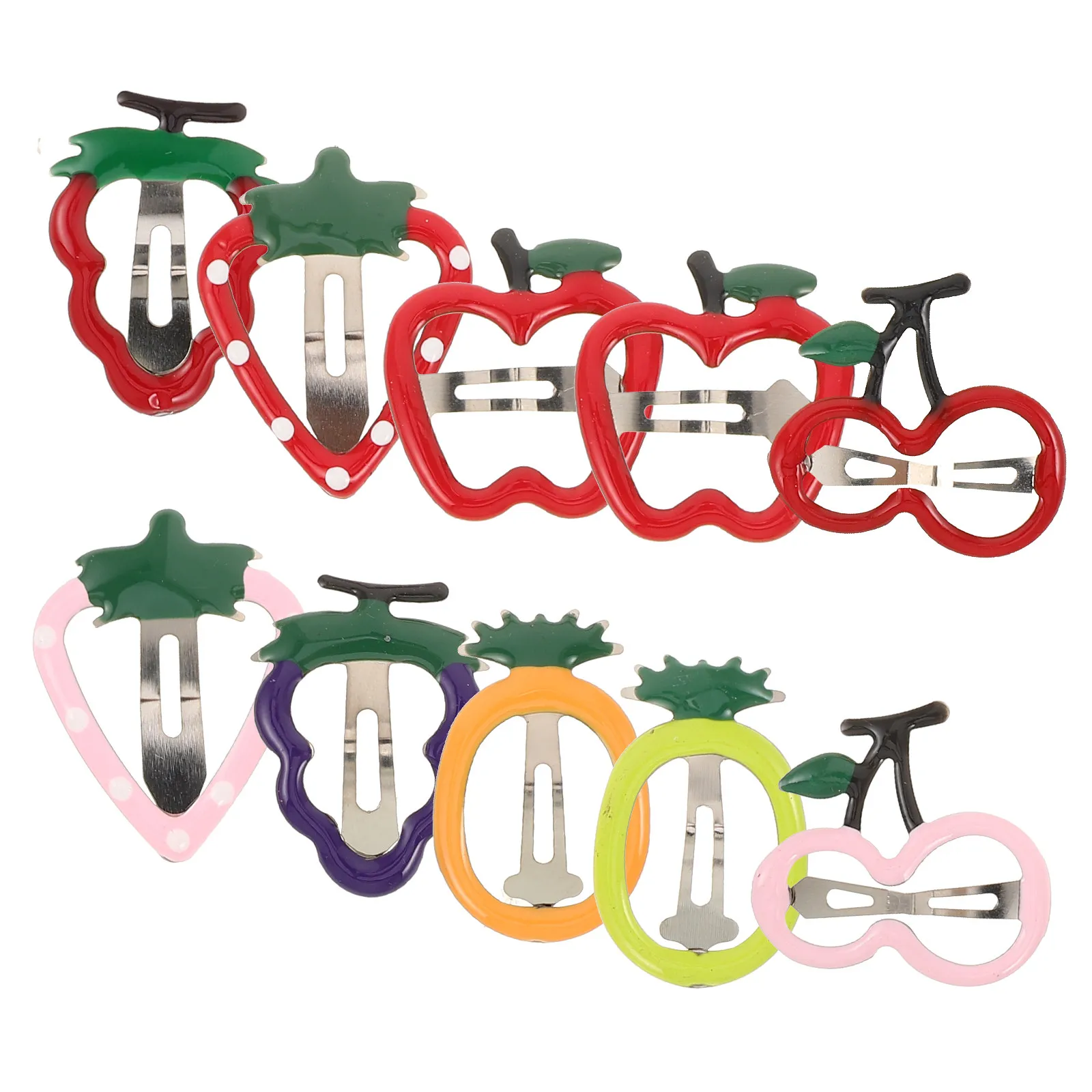 10Pcs Hair Barrettes Fruit Snap Clips Cute Metal Non Slip Snap Hairpins for Teens Birthday Party Decoration
10Pcs Hair Barrettes Fruit Snap Clips Cute Metal Non Slip Snap Hairpins for Teens Birthday Party Decoration