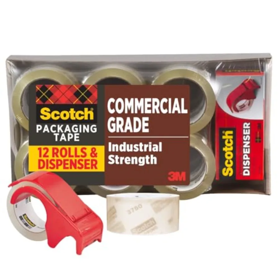 Commercial Grade Shipping Packaging Tape 1.88" x 54.6 yd for Tough Industrial Use w/Dispenser 3750--DP3
Commercial Grade Shipping Packaging Tape 1.88" x 54.6 yd for Tough Industrial Use w/Dispenser 3750--DP3