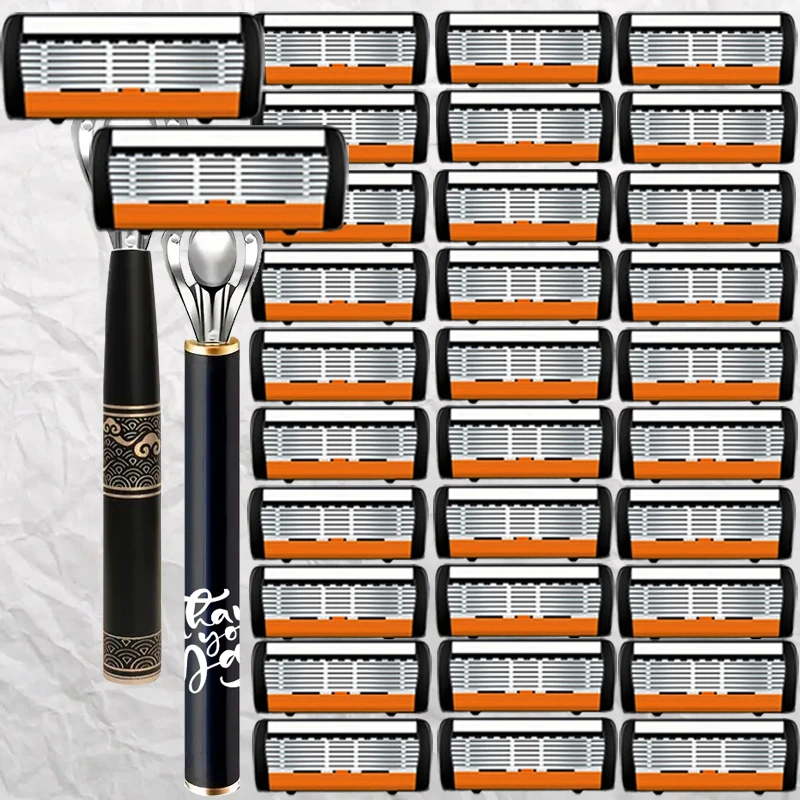 Luxury high-quality men's shaver: non-slip comfy handle, sharp smooth stainless blades. Ultra-smooth painless shaving. Essential 
Luxury high-quality men's shaver: non-slip comfy handle, sharp smooth stainless blades. Ultra-smooth painless shaving. Essential