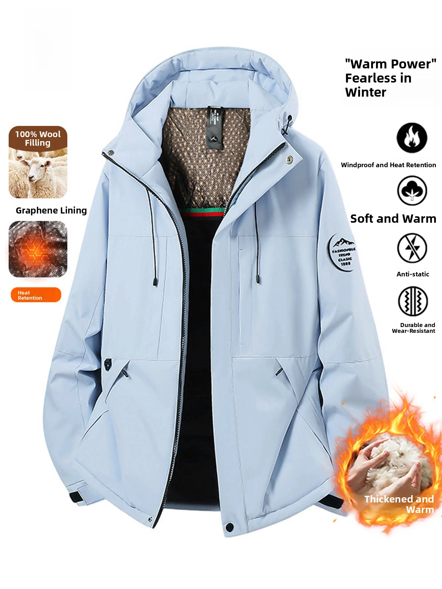 Мужская утепленная хлопковая куртка Nanlu Outdoor с капюшоном, ветрозащитная, с графеновым утеплителем, повседневная, теплая, молодежная, модная, на молнии
Мужская утепленная хлопковая куртка Nanlu Outdoor с капюшоном, ветрозащитная, с графеновым утеплителем, повседневная, теплая, молодежная, модная, на молнии